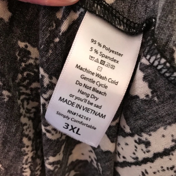 3xl Lularoe Carly Black Pattern EUC - Picture 2 of 4